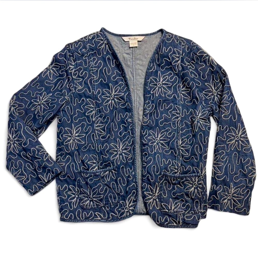 Vintage Embroidered Quilted Denim Jacket Free People Urban Outfitters Inspo